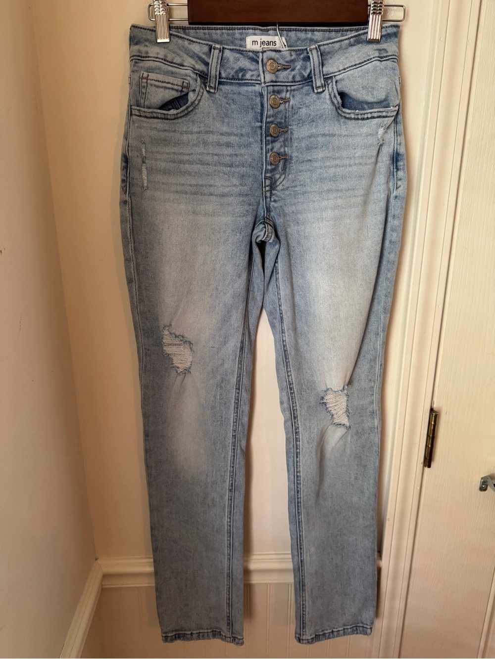 Maurices Light Blue Slim Straight Ankle Mid Rise Jeans Size 4